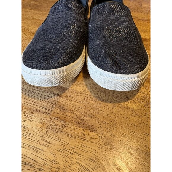 LAUREN RALPH LAUREN Jinny Black Slip On Sneakers Faux Straw Casual Preppy Size 6 - Picture 4 of 6